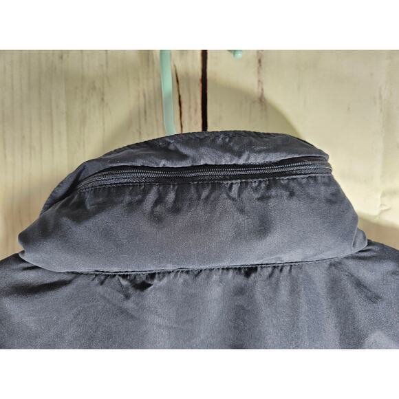 Tek Gear Windbreaker Men's Jacket Navy Blue Full Zip Hood in Collar Size M - Picture 3 of 5